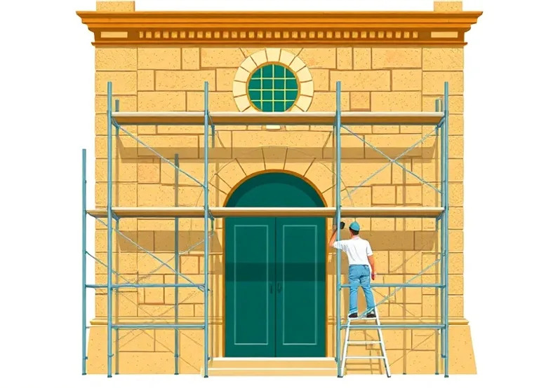 Ravalement de façade en pierre, nettoyage et application d'enduit